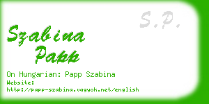 szabina papp business card